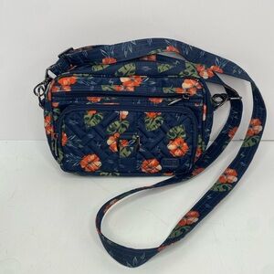 Lug Carousel Crossbody Bag Purse Aloha Navy Tropical Adjustable Strap Zip Pocket